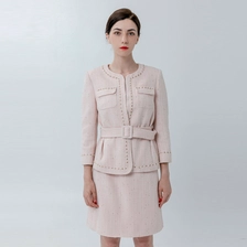 China Kragenlose Jacke im Chanel-Stil mit Gürtel Hersteller