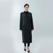 China Ladies Classic Double Breasted Coat manufacturer