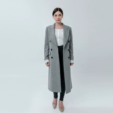 China Ladies Coat Trimmed with Striped Cuff manufacturer