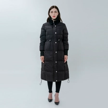 China Ladies Down Coat with Drawstring Waist manufacturer
