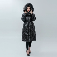 China Ladies Down Coat with Drawstring at the waist manufacturer