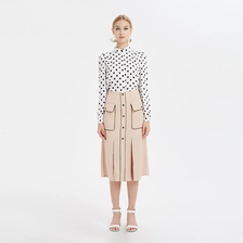 China Ladies Fitted  Polka Dot Blouse China Manufacturer manufacturer