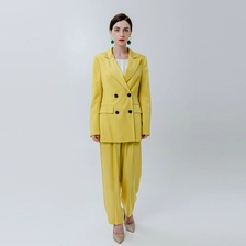 China Ladies High Waist Pant in Lemon Yellow manufacturer