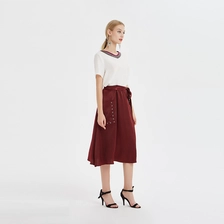 China Ladies Mid-length Skirt With Eyelet Pocket China ODM manufacturer