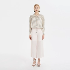 China Lady Drawstring Waist Wide Leg Pants manufacturer