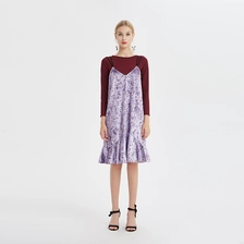 China Lady Velvet Ruffled Dress China Supplier manufacturer