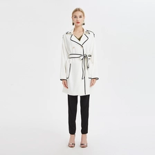 China Lapel and Piping Coat with Belt China ODM manufacturer