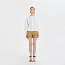 China Latest Loose Lacy Cotton and Linen Blouse China ODM manufacturer