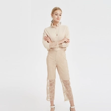 China Loose Stitching Silk Jumpsuits manufacturer
