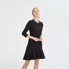 China Slim Little Black Dress with 3/4 Sleeves China Manufacturer manufacturer