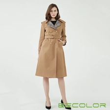 China Plaid Stitching Trench Coat China Supplier manufacturer