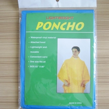 Chine Jetable bleu PEVA Poncho Vêtements capuche Avec cordes fabricant