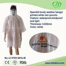 porcelana Spendid precioso Weaher Banger Impreso Blanco Poncho de lluvia fabricante