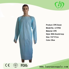 China Supply Disposable CPE Gown With Thumb Loop manufacturer