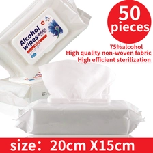 中国 Household Skin Care Cleaning Wipes 50Pcs Hand Wet Tissue 75% Alcohol Wipes 制造商