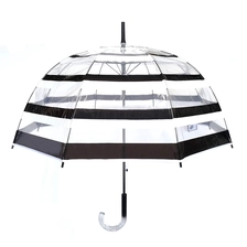 China Wholesale High End POE 19 Inch 8 Ribs Clear Auto Open Stick Bubble Umbrella manufacturer
