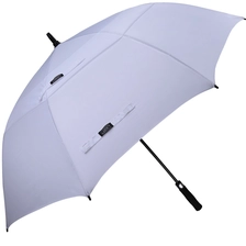 China Großer automatischer offener gerader winddichter Überdachungs-Golf-Regenschirm mit langem Griff Hersteller