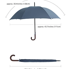 China Werbeartikel J Hook Holzgriff einzigen Schicht gerade Regenschirm Hersteller
