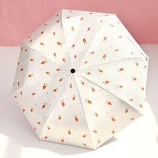 중국 Wholesale auto 3 folding umbrella pongee rain UV Umbrella OEM 제조업체
