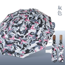 중국 Wholesale auto 3 folding umbrella pongee rain UV Umbrella gray 제조업체