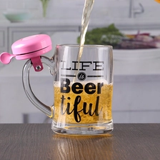 China 12 oz craft beer mug with bell customizable printing logo manufacturer