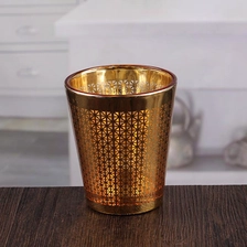China Castiçais de parede decorativos Castiçais de vela votiva muito dourados Castiçal de vidro a granel fabricante