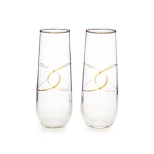 China Gold rim stemless champagne flutes supplier manufacturer