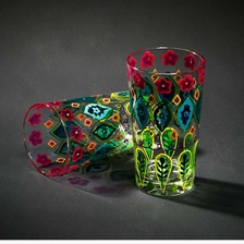 China Gemalt Trinkgläser und bemalte Glasschale Großhandel gemalt Gläser Lieferant Hersteller
