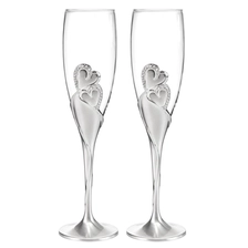 China Toasting Flutes Wedding Silver glass champagne glasses wedding champagne flutes wholesale manufacturer