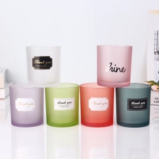 China Wholesale 4oz 6oz 8oz 12oz Customized Frosted Color Glass Candle Jars Hersteller