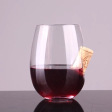 China Wholesale Cork Embed Egg Shape Stemless Wine Glass Hersteller