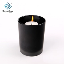 الصين الجملة ماتي الأسود 8oz الزجاج شمعة حامل الصانع