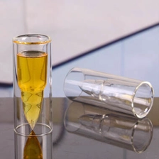 China Wholesale custom 45ml 1.5oz borosilicate glass cheap bullet shot glass double wall shot glasses manufacturer
