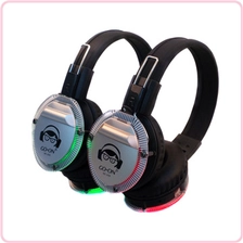 China RF-409 2017 novo design silencioso disco fone de ouvido com luzes LED incandescente fabricante