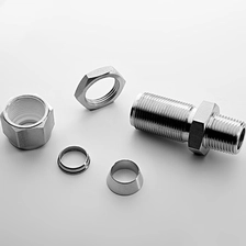 China 4 SS double ferrule Inch OD Straight Bulkhead hydraulic tube fittings Hersteller