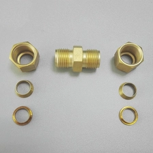 China 7 male Thread Hexagon Equal Double Ferrule 10mm Compression Brass Tube Fitting Hersteller