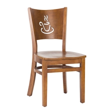 porcelana Cafe Wood - Silla de madera con respaldo recortado y sin brazos Silla de comedor Fabricante fabricante
