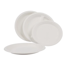 Китай Багасса 10 дюймов устранимая круглая покрывает tableware сахарного тростника поставщик производителя