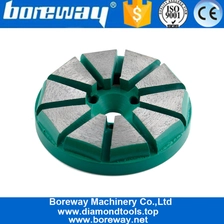 Cina Rifornimento della fabbrica Mandrino magnetico polare Tamponi in metallo Rettifica a secco Pavimento in cemento Pattino diamantato per lucidatura Due fori di posizionamento e staffa a 3 fori con connessione M6 produttore
