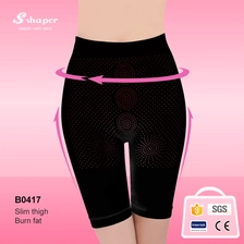 China Black Shiny Dot Far Infrared Mid Thigh Panties Supplier manufacturer