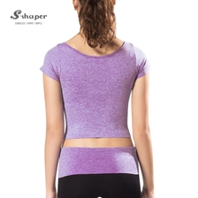 China Elastic Breathable Yoga Short Sleeve Top Manufacturer manufacturer