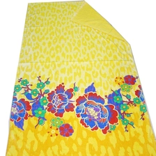 China 100% cotton bright color two-side printed beach towel manufacturer