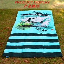 China high quality stripe beach towel high quality oversized beach towel bag manufacturer