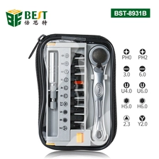 中国 BST-8931B 12合1迷你便携式棘轮螺丝刀套装，用于家用电器维修工具棘轮钥匙工具六角螺丝刀 制造商