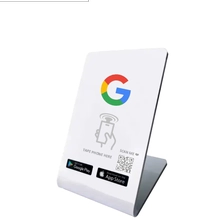 China Customized Qr Code Google Review Acrylic Nfc Stand Touchless Nfc Display To Scan For google review Uv 13.56mhz Menu Stand manufacturer
