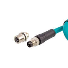 China M8 4 pin female D-coding connector rj45 cable manufacturer