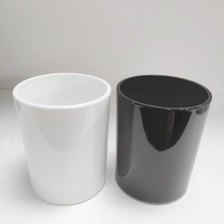 China thick glass candle jar in black and white 8 oz manufacturer