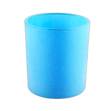 China Blue luxury glass candle jar round big glass candle holder manufacturer