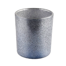 China Unique Candle Containers Smoky Gray Frosted Empty Luxury Glass Candle Vessels manufacturer