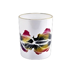 China Wholesale Empty Glass candle jar with gold rim top for candle making manufacturer